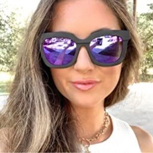 Diff Eyewear Carson Polarized Matte Black & Pink